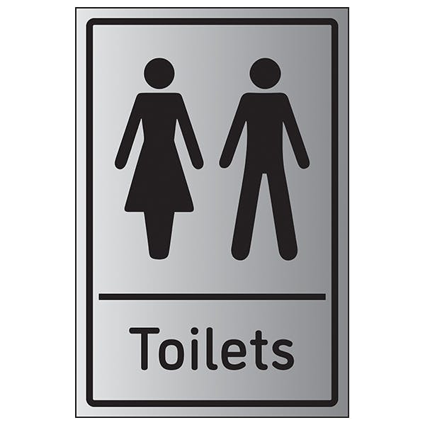 Toilets Aluminium Effect Aluminium Effect Safety Signs Safety