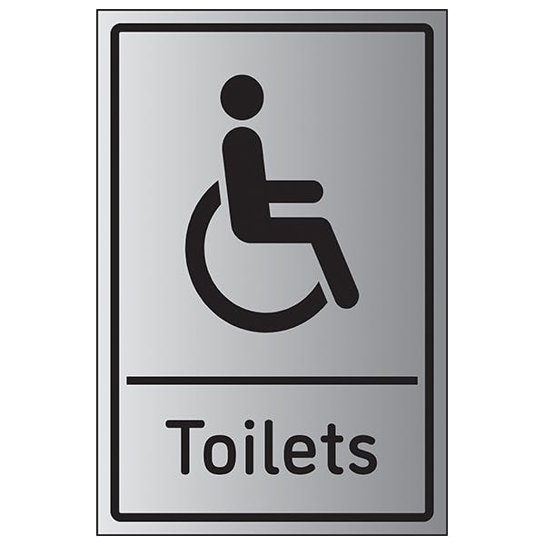 Disabled Toilets - Aluminium Effect | Aluminium Effect Safety Signs ...