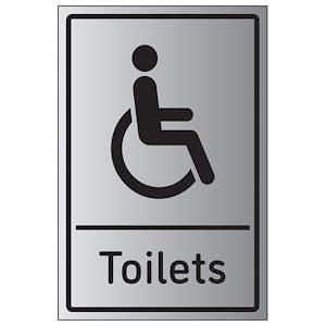Disabled Toilets - Aluminium Effect - Portrait