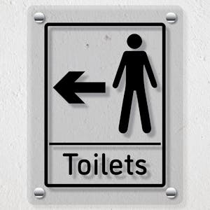 Mens Toilets Arrow Left - Acrylic Sign