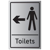 Mens Toilets Arrow Left - Aluminium Effect