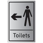 Mens Toilets Arrow Left - Aluminium Effect