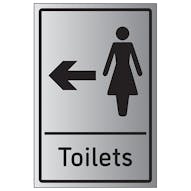 Womens Toilets Arrow Left - Aluminium Effect