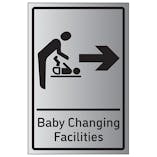 Baby Changing Facilities Arrow Right - Aluminium Effect