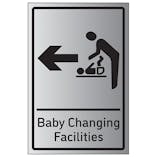 Baby Changing Facilities Arrow Left - Aluminium Effect