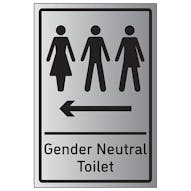 Gender Neutral Toilet Arrow Left - Aluminium Effect