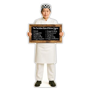 Life-Size Chef Sign - Anna - The 10 Golden Rules Of Kitchen Hygiene