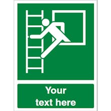 Custom Emergency Window With Escape Ladder Safety Sign