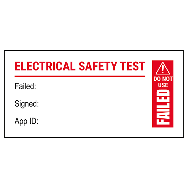 Plug Top PAT Test - Fail / Signed / App Red Labels On A Roll | PAT Test ...