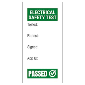 Plug PAT Test - Test / Re-Test / Signed / App - Bold Green Labels On A Roll