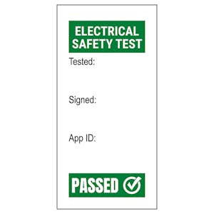 Plug PAT Test - Test / Signed / App - Bold Green Labels On A Roll