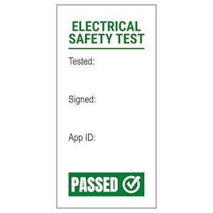 Plug PAT Test - Test / Signed / App - Green Labels On A Roll