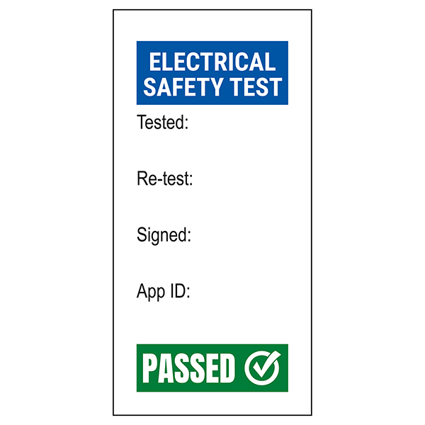 Plug Top PAT Test - Test / Re-Test / Signed / App - Bold Blue Labels On ...