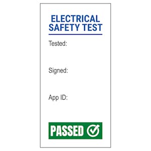 Plug PAT Test - Test / Signed / App - Blue Labels On A Roll