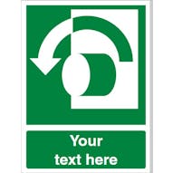 Custom Turn Anti Clockwise To Open Safety Sign