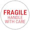 Fragile Handle With Care - Red Circular Labels On A Roll
