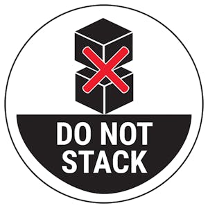 Do Not Stack Boxes - Black Circular Labels On A Roll