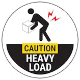 Caution Heavy Load Black Circular Labels On A Roll