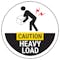 Caution Heavy Load Black Circular Labels On A Roll