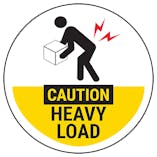Caution Heavy Load Yellow Circular Labels On A Roll