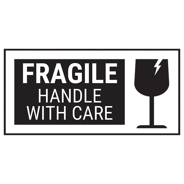 Fragile Handle With Care Black Bold Labels On A Roll Shipping Handling Labels Labels On A Roll Safety Essentials Safety Signs 4 Less