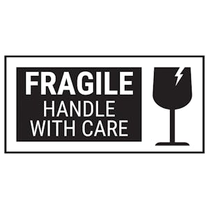 Fragile Handle With Care - Black Bold Labels On A Roll