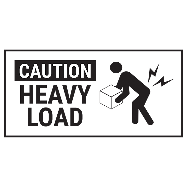 Caution Heavy Load Black Labels On A Roll - Landscape | Shipping ...