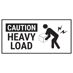 Caution Heavy Load Black Labels On A Roll - Landscape