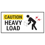 Caution Heavy Load Yellow Labels On A Roll - Landscape