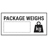 Caution Package Weighs Black Labels On A Roll - Landscape