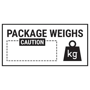 Caution Package Weighs Caution Black Labels On A Roll