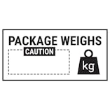 Caution Package Weighs Caution Black Labels On A Roll