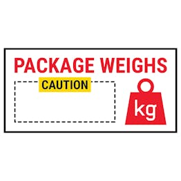 Caution Package Weighs Caution Red Labels On A Roll