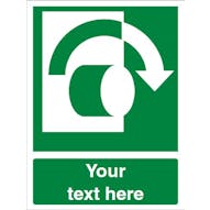 Custom Turn Clockwise To Open Safety Sign