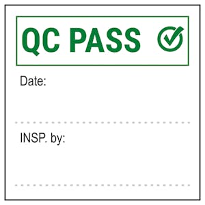 QC Pass Write-On Labels On A Roll