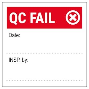 QC Fail Write-On Red Labels On A Roll