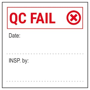 QC Fail Write-On Labels On A Roll