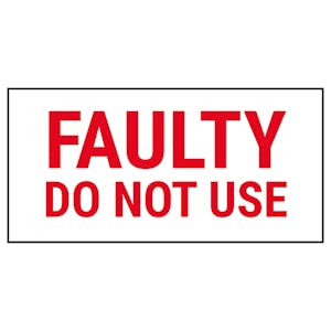 Faulty Do Not Use Labels On A Roll