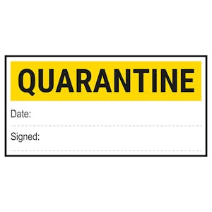 Quarantine Write-On Labels On A Roll