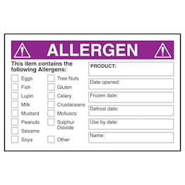 Allergen Product Date Name - Purple Labels On A Roll