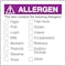 Allergen This Item Contains - Purple Labels On A Roll - Landscape