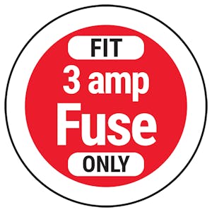 FIT 3 amp Fuse ONLY Circular Labels On A Roll