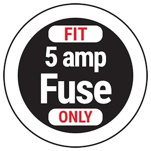 FIT 5 amp Fuse ONLY Circular Labels On A Roll