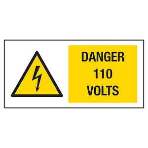 Danger 110 Volts Labels On A Roll