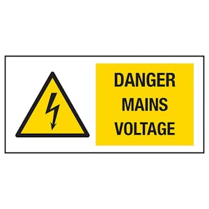 Danger Mains Voltage Labels On A Roll