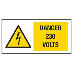 Danger 230 Volts Labels On A Roll