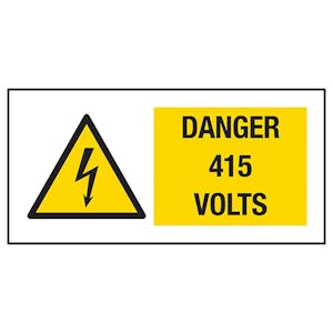 Danger 415 Volts Labels On A Roll