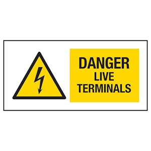 Danger Live Terminals Labels On A Roll