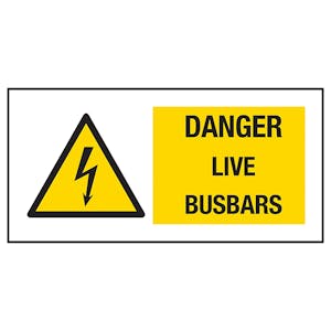 Danger Live Busbars Labels On A Roll