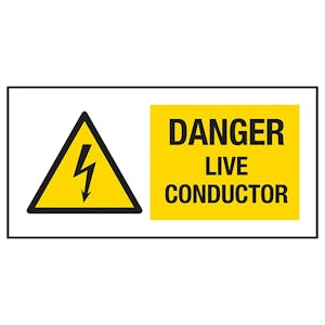 Danger Live Conductor Labels On A Roll